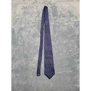 Vintage Louis Feraud‎ Tie – Blue Striped/Wavy Designer Tie Made in Italy/USA